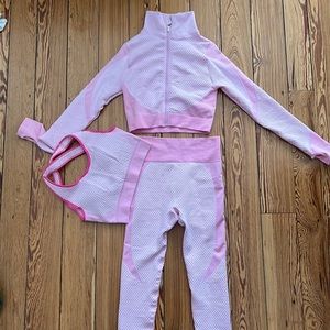 Cute gym set! I don’t know the brand. It was a birthday gift but it is too pink